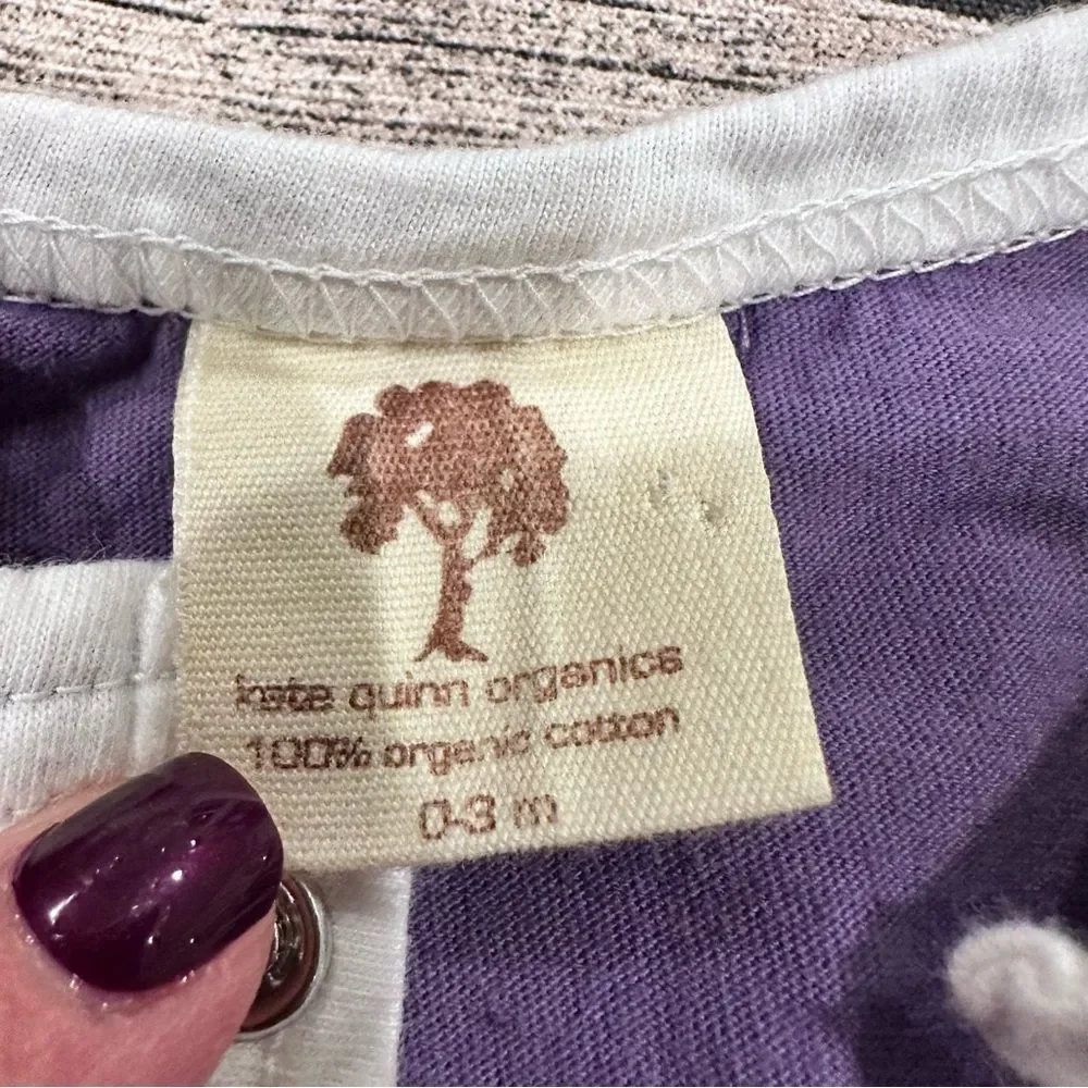 Kate Quinn Organic Purple Baby Gown and Red Hat with Chin Straps & Ears Size 0-3